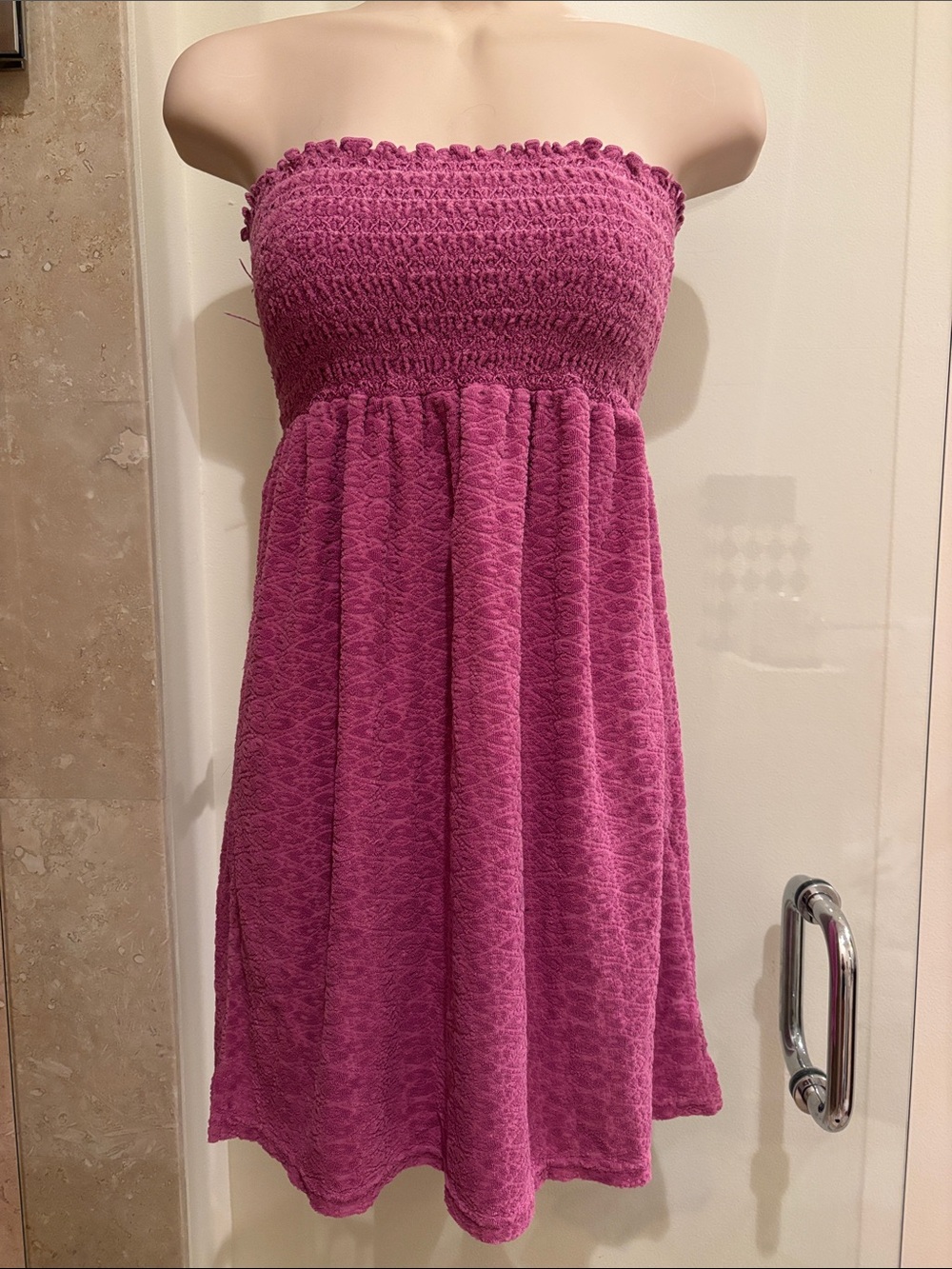 Juicy Couture Purple Strapless Terry Swim Coverup